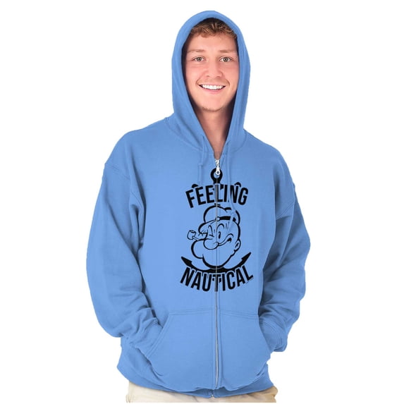 Popeye The Sailor Feeling Nautical Zip Up Hoodie Men's Women's Brisco Brands 5X
