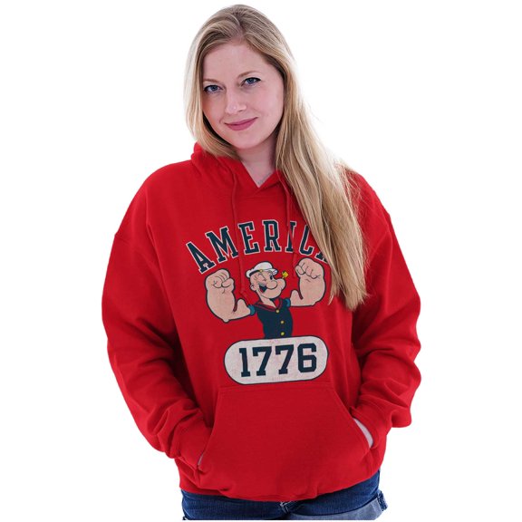 Popeye The Sailor Man America 1776 Hoodie Sweatshirt Women Men Brisco Brands S