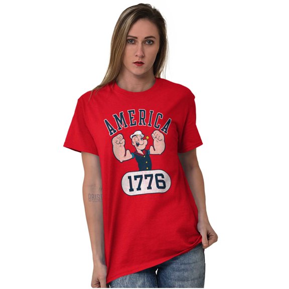 Popeye The Sailor Man America 1776 Men's Graphic T Shirt Tees Brisco Brands S