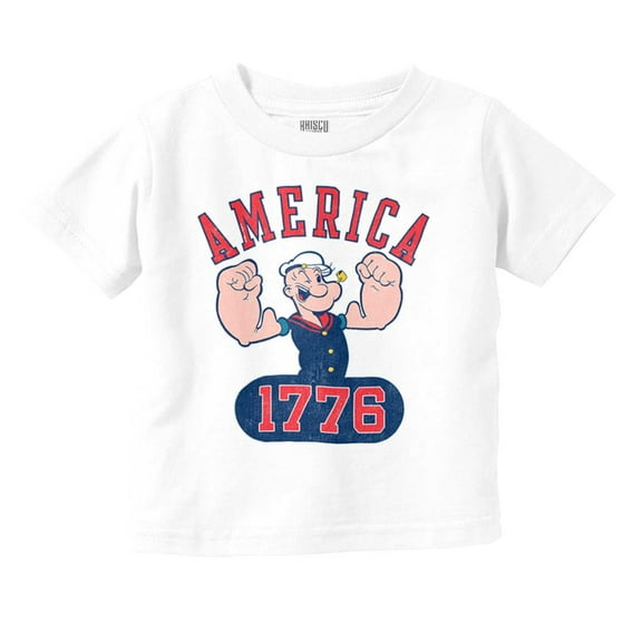 Popeye The Sailor Man America 1776 Toddler Boy Girl T Shirt Infant Toddler Brisco Brands 24M