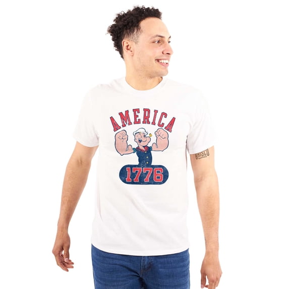 Popeye The Sailor Man America 1776 Unisex Plus Size Graphic Tee Brisco Brands 2X