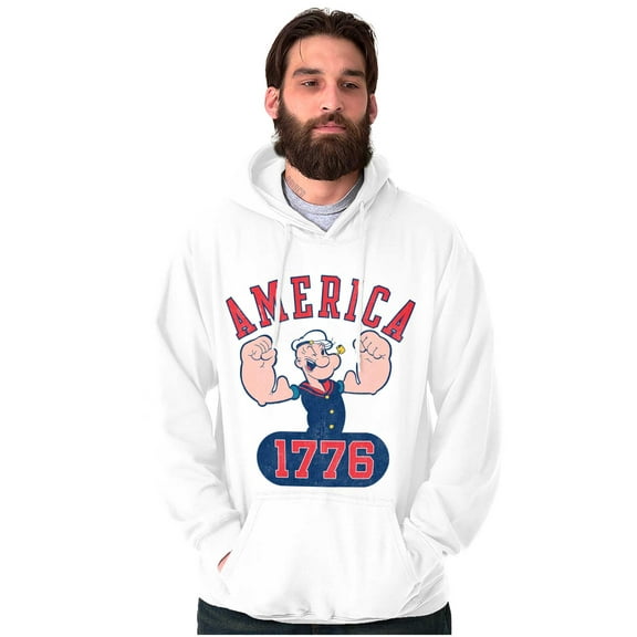 Popeye The Sailor Man America 1776 Unisex Plus Size Hoodie Brisco Brands 2X