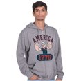 thumbnail image 1 of Popeye The Sailor Man America 1776 Unisex Plus Size Zip Hoodie Brisco Brands 3X, 1 of 5