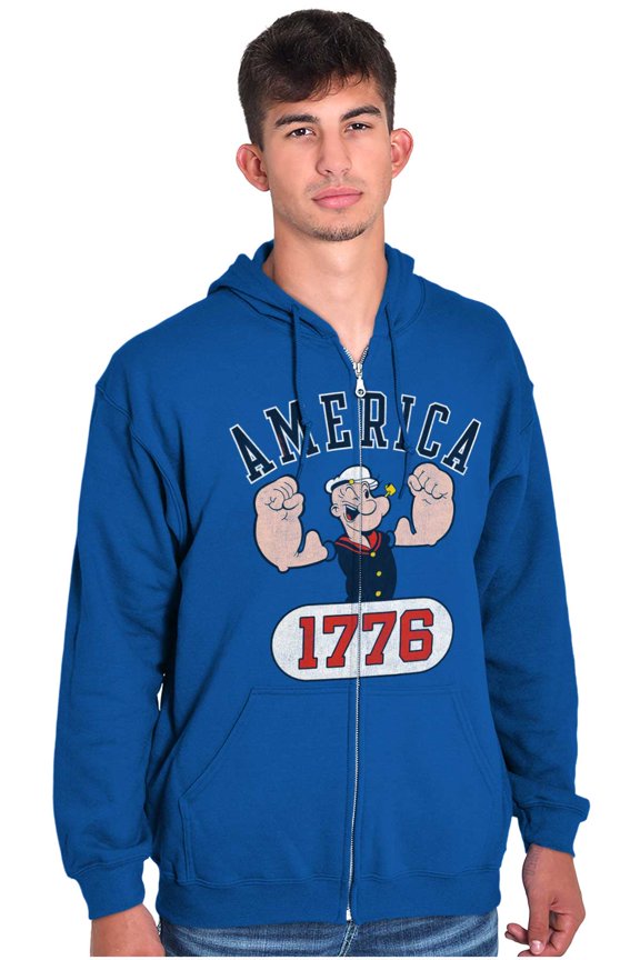 The Sailor Man America 1776 Unisex Plus Size Zip Hoodie Brisco Brands 5X