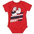 thumbnail image 1 of Popeye The Sailor Man American Might Romper Boys or Girls Infant Baby Brisco Brands 6M, 1 of 6