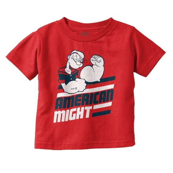Popeye The Sailor Man American Might Toddler Boy Girl T Shirt Infant Toddler Brisco Brands 3T