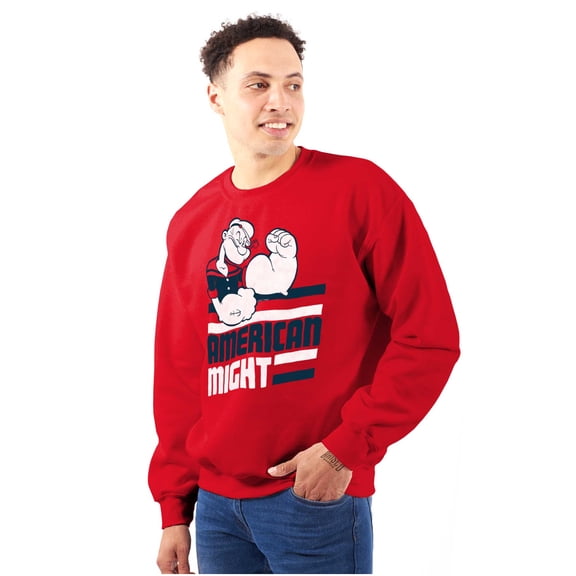 Popeye The Sailor Man American Might Unisex Plus Size Sweatshirt Brisco Brands 2X