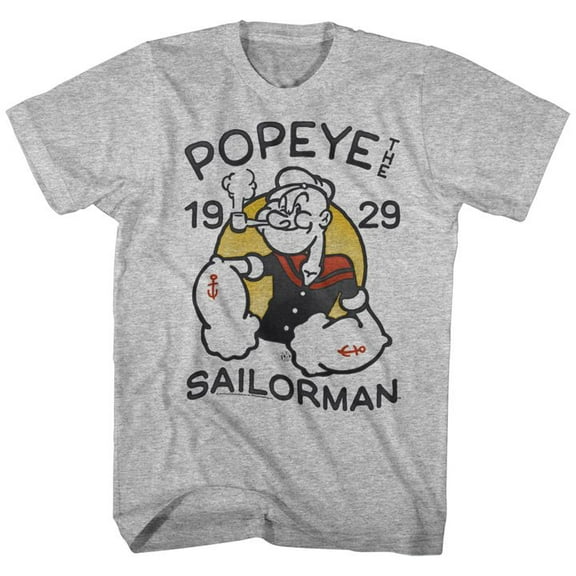 Popeye Old Tat Gray Heather Adult T-Shirt 4Xl