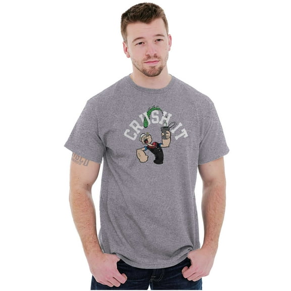 Popeye The Sailor Man Crush It Funny Men's Graphic T Shirt Tees Brisco Brands S