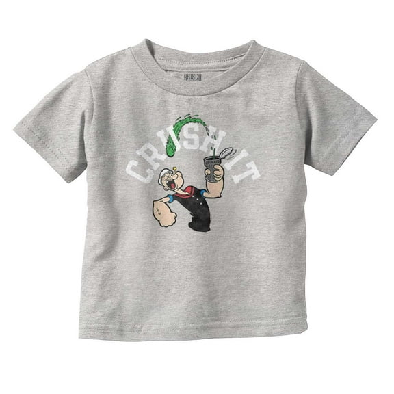 Popeye The Sailor Man Crush It Funny Toddler Boy Girl T Shirt Infant Toddler Brisco Brands 12M