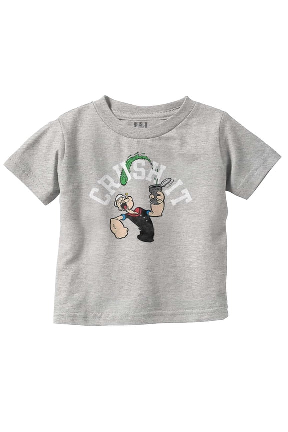 Popeye The Sailor Man Crush It Funny Toddler Boy Girl T Shirt Infant Toddler Brisco Brands 12M
