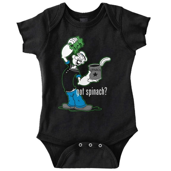 Popeye The Sailor Man Got Spinach Romper Boys or Girls Infant Baby Brisco Brands 12M