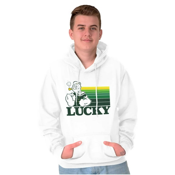Popeye The Sailor Man Lucky St Paddys Unisex Plus Size Hoodie Brisco Brands 3X