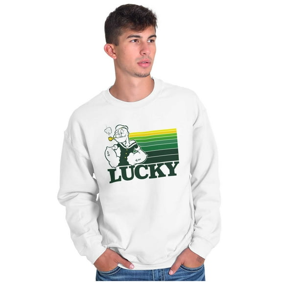 Popeye The Sailor Man Lucky St Paddys Unisex Plus Size Sweatshirt Brisco Brands 3X