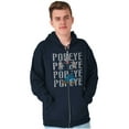 thumbnail image 1 of Popeye The Sailor Man On Repeat Retro Zip Up Hoodie Men's Women's Brisco Brands S, 1 of 5