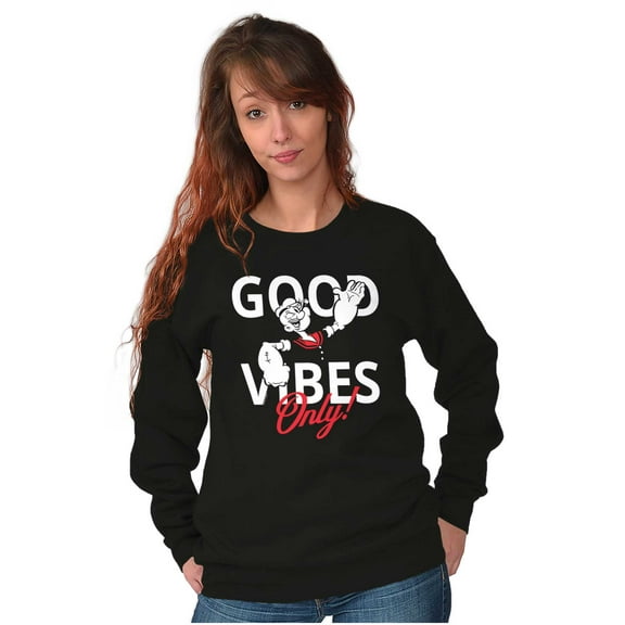 Popeye The Sailor Man Positive Quote Sweatshirt for Men or Women Brisco Brands S