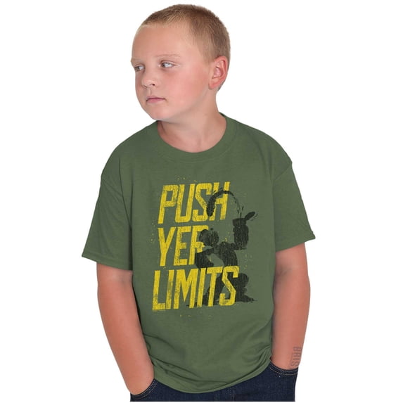 Popeye The Sailor Man Push Yer Limits Crewneck T Shirts Boy Girl Teen Brisco Brands L