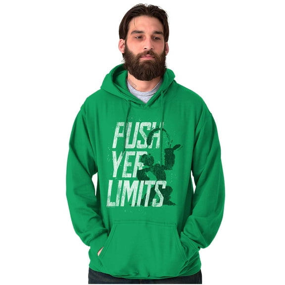 Popeye The Sailor Man Push Yer Limits Unisex Plus Fleece Graphic Hoodie Brisco Brands 3X