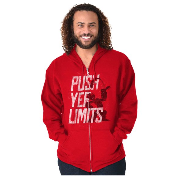 Popeye The Sailor Man Push Yer Limits Zip Up Hoodie Men's Women's Brisco Brands M