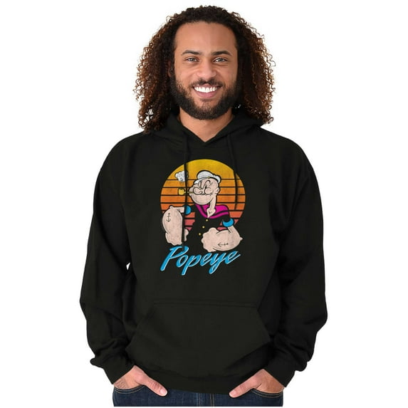 Popeye The Sailor Man Retro Sunset Hoodie Sweatshirt Women Men Brisco Brands S