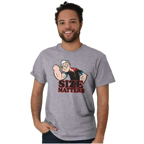 Popeye The Sailor Man Size Matters Men's Graphic T Shirt Tees Brisco Brands S
