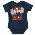 thumbnail image 1 of Popeye The Sailor Man USA Muscle Romper Boys or Girls Infant Baby Brisco Brands NB, 1 of 6