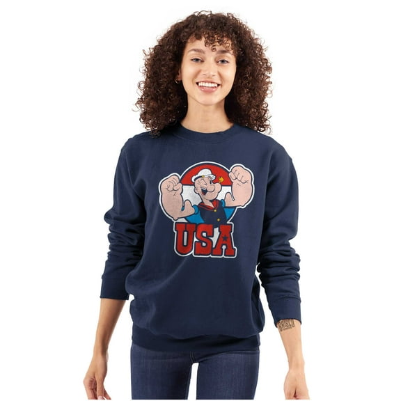 Popeye The Sailor Man USA Muscle Sweatshirt for Men or Women Brisco Brands S