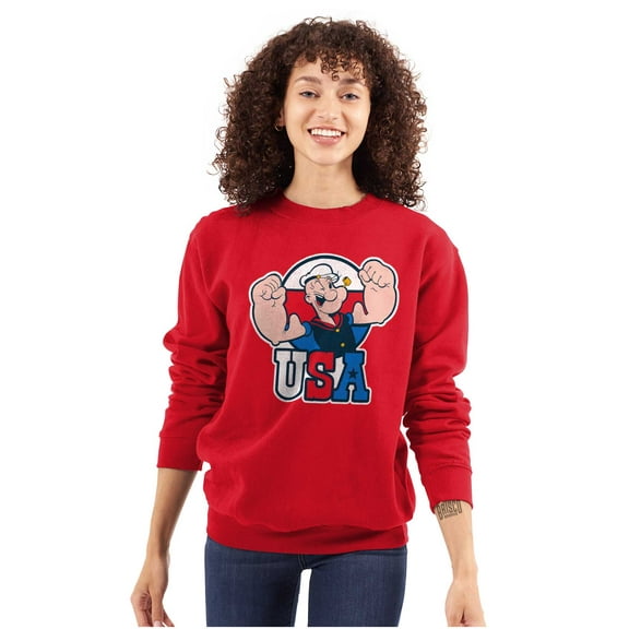 Popeye The Sailor Man USA Muscle Sweatshirt for Men or Women Brisco Brands X