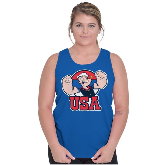 Popeye The Sailor Man USA Muscle Tank Top T Shirts Men Women Brisco Brands X