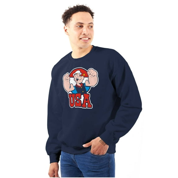 Popeye The Sailor Man USA Muscle Unisex Plus Size Sweatshirt Brisco Brands 5X
