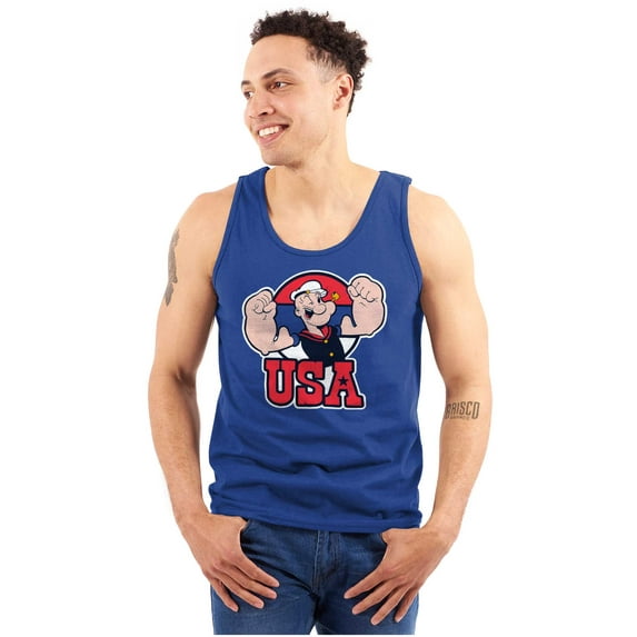 Popeye The Sailor Man USA Muscle Unisex Plus Size Tank Top Brisco Brands 3X
