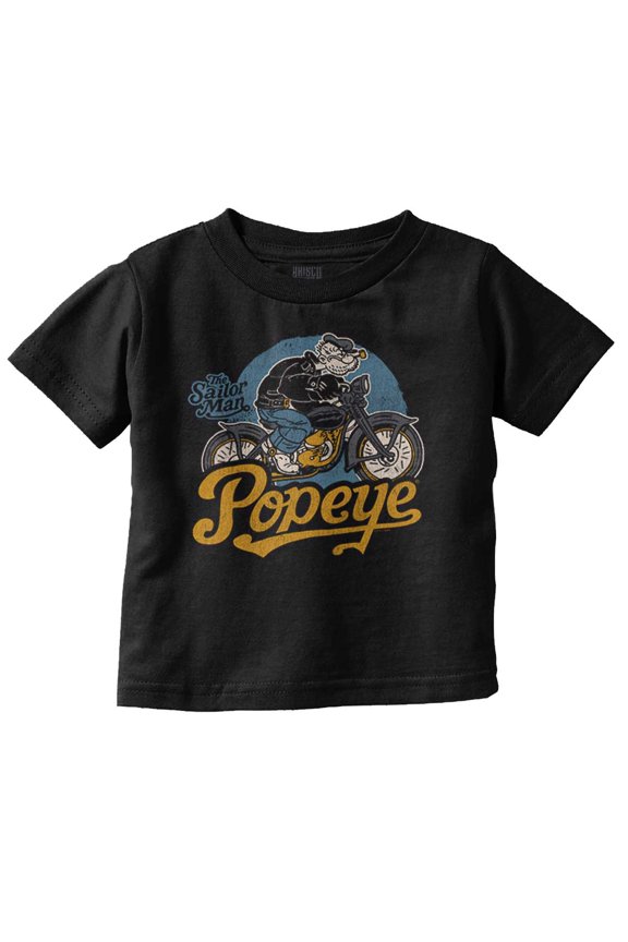 The Sailorman Biker Cartoon Toddler Boy Girl T Shirt Infant Toddler Brisco Brands 3T
