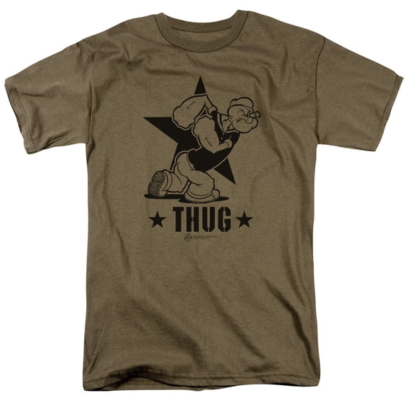 Popeye Thug Adult 18/1 T-Shirt Safari Green