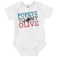 thumbnail image 1 of Popeye To My Olive Oyl Cute Couple Bodysuit Jumper Girls Infant Baby Brisco Brands 12M, 1 of 6