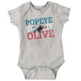 thumbnail image 1 of Popeye To My Olive Oyl Cute Couple Bodysuit Jumper Girls Infant Baby Brisco Brands NB, 1 of 6