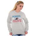 thumbnail image 1 of Popeye To My Olive Oyl Cute Couple Women Crewneck Sweatshirt Brisco Brands S, 1 of 6