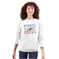 thumbnail image 1 of Popeye To My Olive Oyl Cute Couple Women Crewneck Sweatshirt Brisco Brands X, 1 of 6