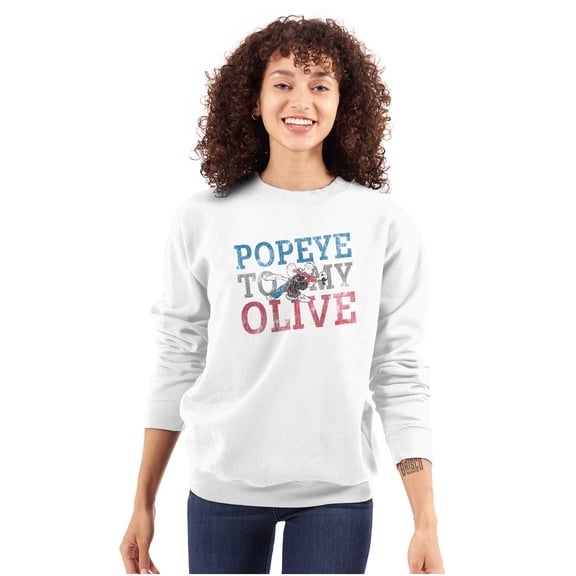 Popeye To My Olive Oyl Cute Couple Women Plus Size Sweatshirt Brisco Brands 2X