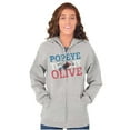 thumbnail image 1 of Popeye To My Olive Oyl Cute Couple Zip Hoodie Sweatshirt Women Brisco Brands S, 1 of 6
