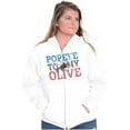 thumbnail image 1 of Popeye To My Olive Oyl Cute Couple Zip Hoodie Sweatshirt Women Brisco Brands X, 1 of 6