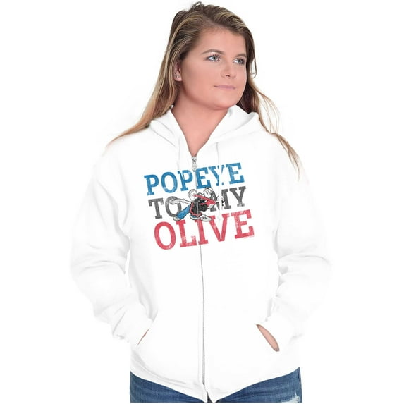 Popeye To My Olive Oyl Cute Couple Zip Hoodie Sweatshirt Women Brisco Brands X