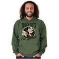 thumbnail image 1 of Popeye Tough Guys Eat Spinach Funny Men Big & Tall Graphic Hoodie Brisco Brands 3X, 1 of 5