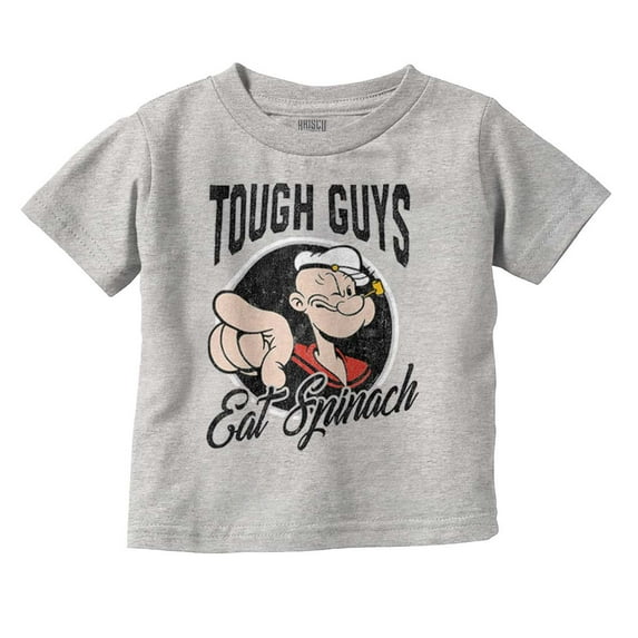 Popeye Tough Guys Eat Spinach Funny Youth T Shirt Tee Boys Infant Toddler Brisco Brands 12M
