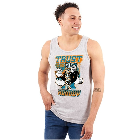 Popeye Trust Nobody Asian Inspired Tank Top Sleeveless Tee Men Brisco Brands S