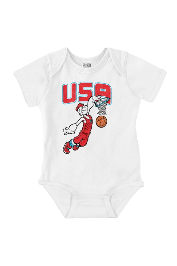 USA Basketball Dunk Cartoon Bodysuit Jumper Boys Infant Baby Brisco Brands NB