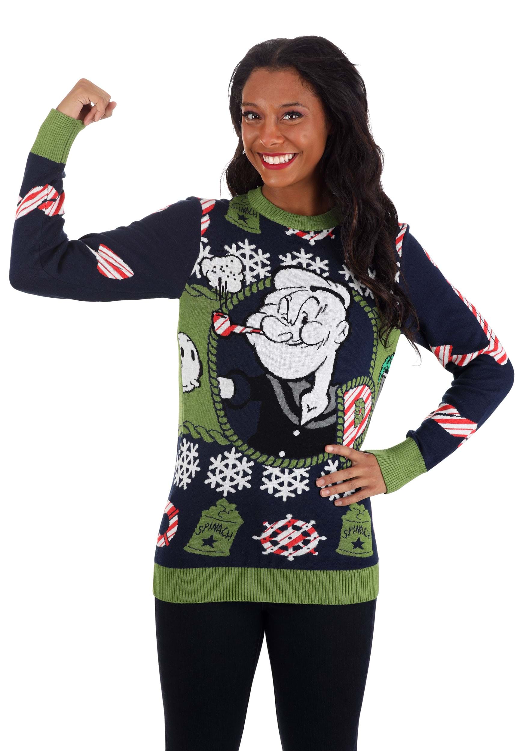 Maglione Brutale Di Natale Popeye Uomo – Taglia X-Small – Ufficiale, Cotone E Acrilico