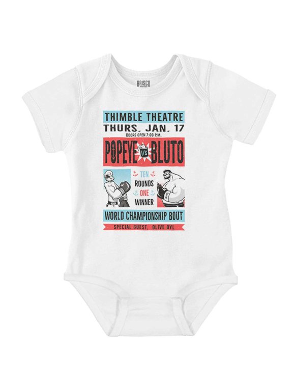 VS Bluto Boxing Fight Poster Romper Boys or Girls Infant Baby Brisco Brands 12M
