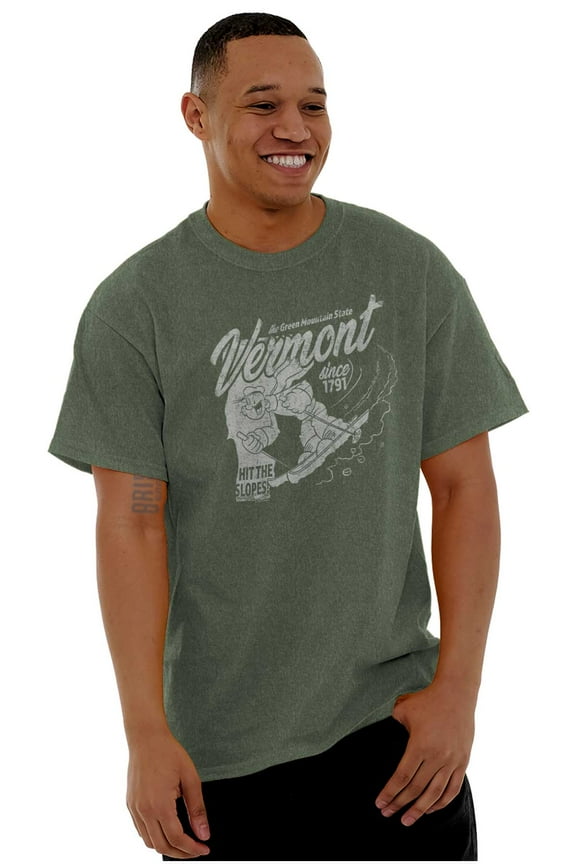 Popeye Vermont Hit the Slopes in VT Men's Graphic T Shirt Tees Brisco Brands M