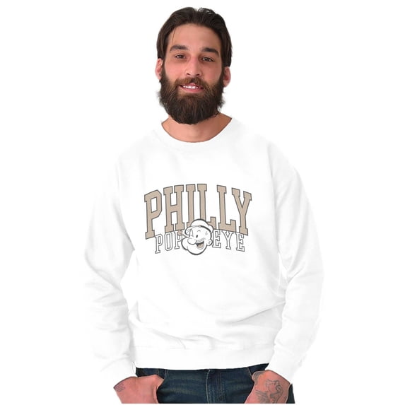 Popeye Vintage Varsity Philly Cartoon Sweatshirt for Men or Women Brisco Brands S