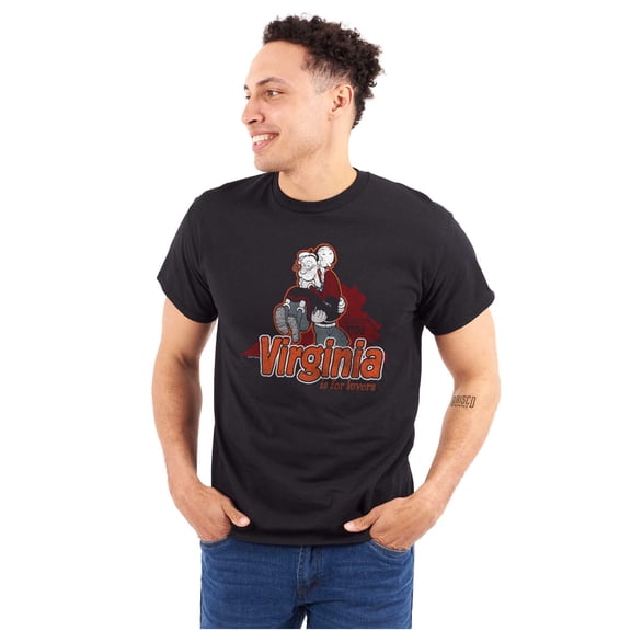 Popeye Virginia is For Lovers Cartoon Men's Graphic T Shirt Tees Brisco Brands 3X